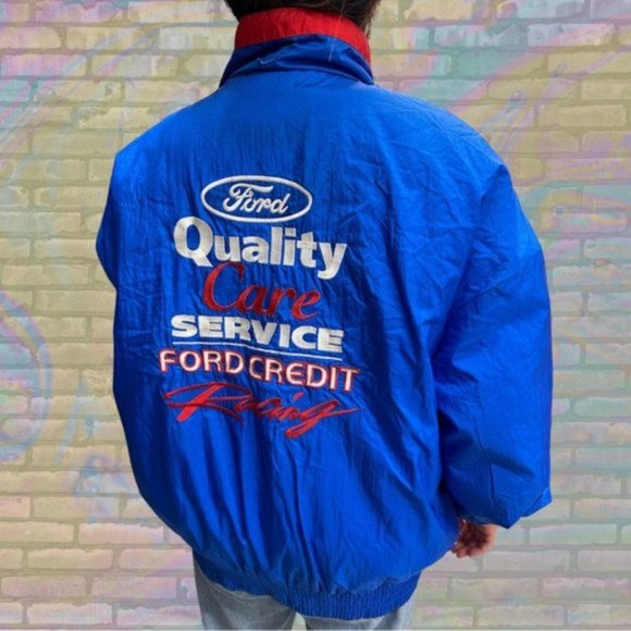 Vintage 90s NASCAR Dale Jarrett FORD Motors Chase Authentics Racing Jacket XL - Picture 4 of 13